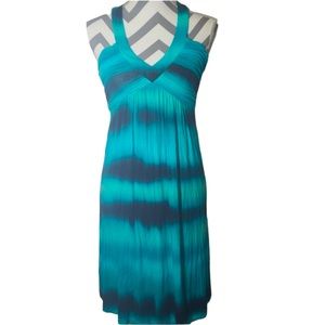 Calvin Klein Teal and Navy Midi Dress